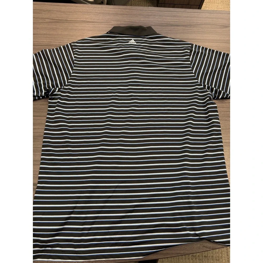 2‎ Adidas Golf Polo Shirt Bundle Men's 2XL Black Stripe & Blue Gray Climate